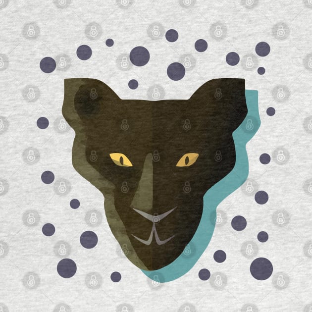 Funny panther Head Hand Drawn by Mako Design 